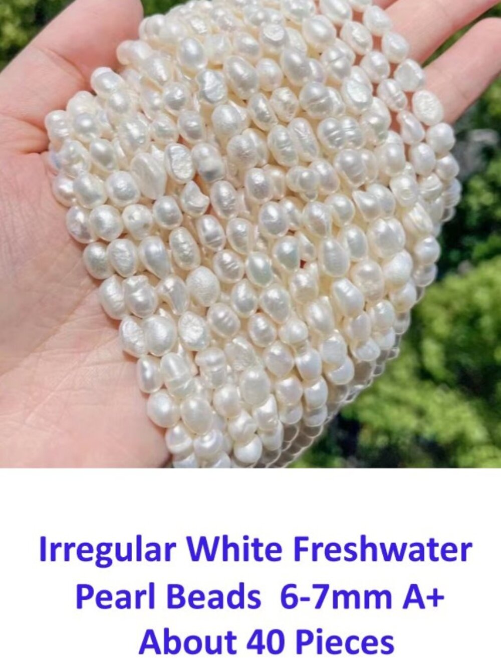 Irregular White Freshwater Pearl Beads Measuring 6-7mm A+